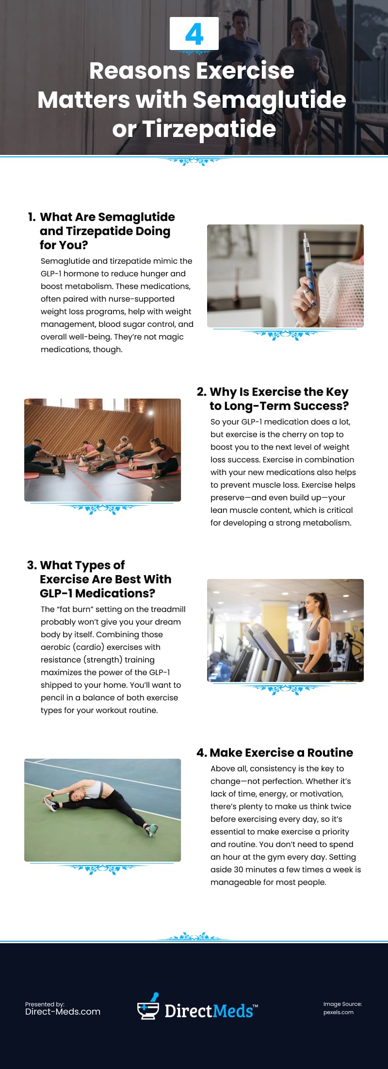 4 Reasons Exercise Matters with Semaglutide or Tirzepatide Infographic